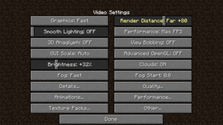 OptiFine – Mod: 1.7.10 → 1.21.5 10 Parámetros de configuración de renderizado de distancia de Optifine