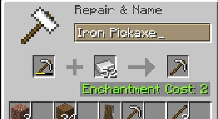 ¿Cómo hacer y usar un yunque en Minecraft? 4 Utilice el yunque para reparar objetos.